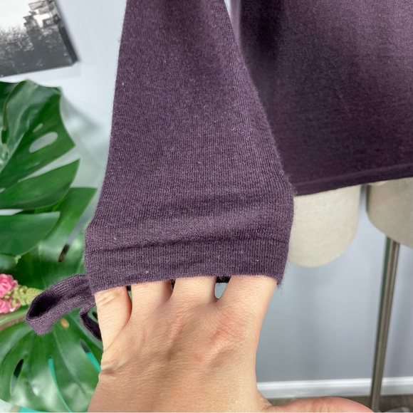 BLACK GOAT cashmere silk purple career luxury sweater Sz M - Picture 8 of 14